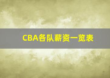 CBA各队薪资一览表