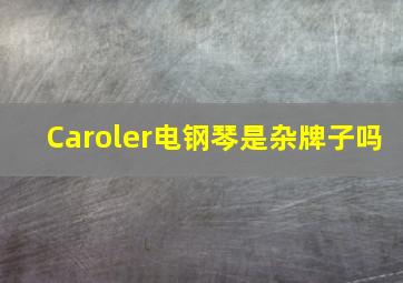 Caroler电钢琴是杂牌子吗