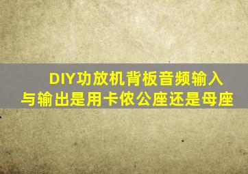 DIY功放机背板音频输入与输出是用卡侬公座还是母座