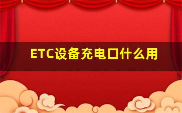 ETC设备充电口什么用