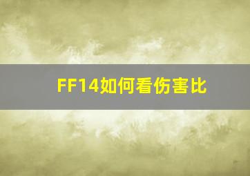 FF14如何看伤害比