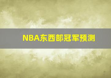 NBA东西部冠军预测