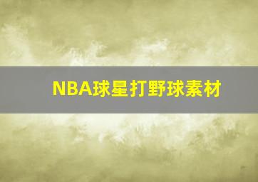 NBA球星打野球素材