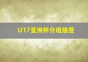 U17亚洲杯分组抽签