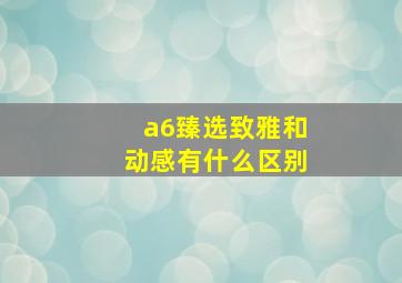 a6臻选致雅和动感有什么区别