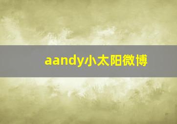 aandy小太阳微博