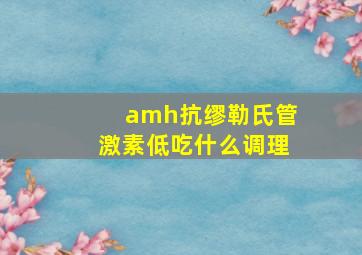 amh抗缪勒氏管激素低吃什么调理