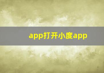 app打开小度app