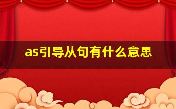 as引导从句有什么意思