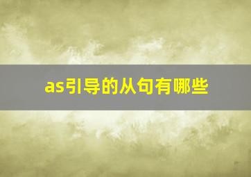 as引导的从句有哪些