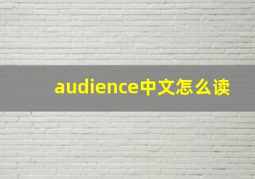 audience中文怎么读