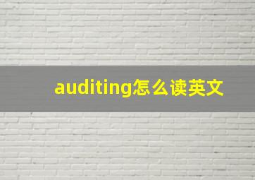 auditing怎么读英文