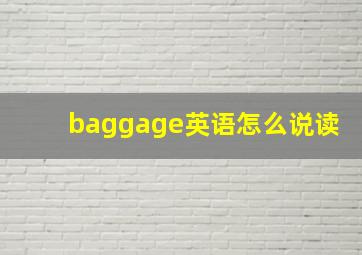 baggage英语怎么说读