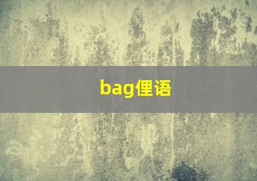 bag俚语