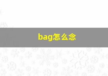 bag怎么念