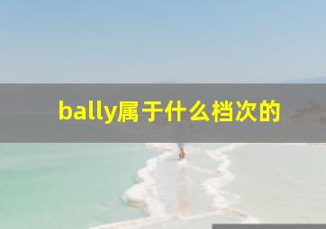 bally属于什么档次的