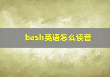 bash英语怎么读音