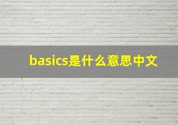 basics是什么意思中文