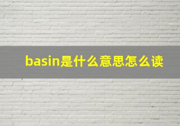 basin是什么意思怎么读