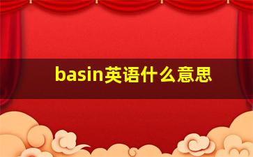 basin英语什么意思