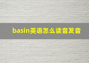 basin英语怎么读音发音