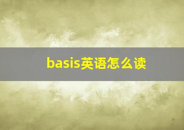 basis英语怎么读