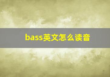 bass英文怎么读音