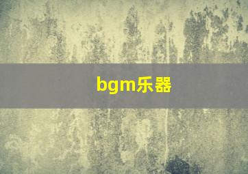 bgm乐器