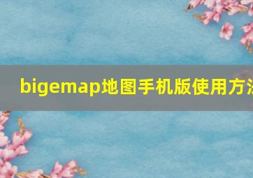 bigemap地图手机版使用方法