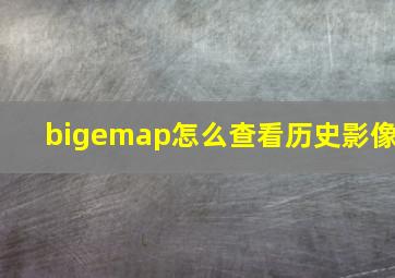 bigemap怎么查看历史影像