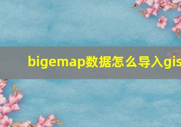 bigemap数据怎么导入gis