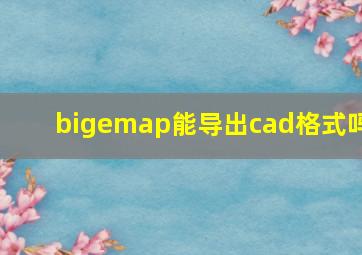 bigemap能导出cad格式吗