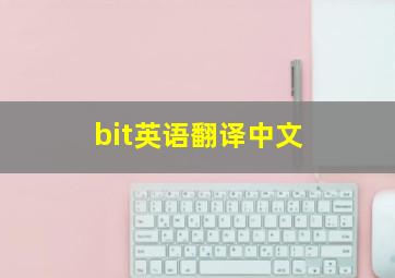 bit英语翻译中文