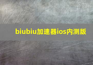 biubiu加速器ios内测版