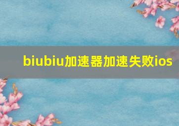 biubiu加速器加速失败ios