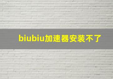 biubiu加速器安装不了