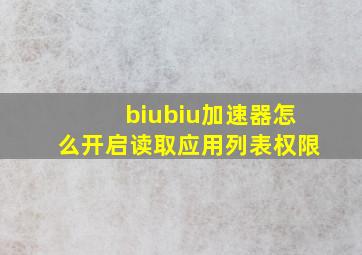 biubiu加速器怎么开启读取应用列表权限