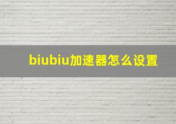 biubiu加速器怎么设置