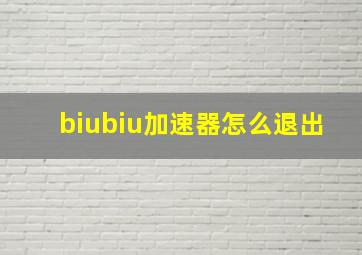 biubiu加速器怎么退出