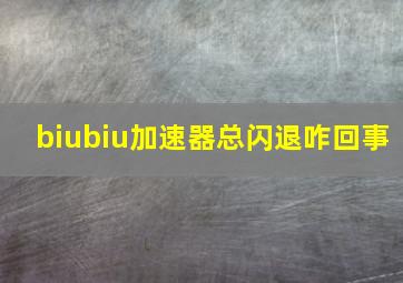 biubiu加速器总闪退咋回事