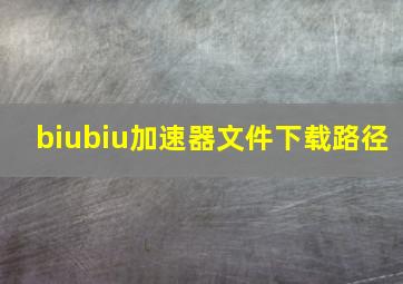 biubiu加速器文件下载路径