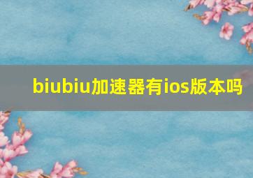 biubiu加速器有ios版本吗