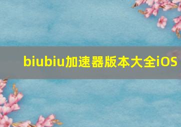 biubiu加速器版本大全iOS