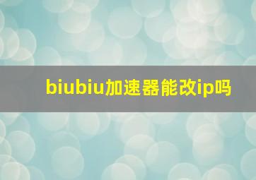 biubiu加速器能改ip吗