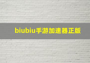 biubiu手游加速器正版