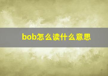 bob怎么读什么意思