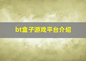 bt盒子游戏平台介绍