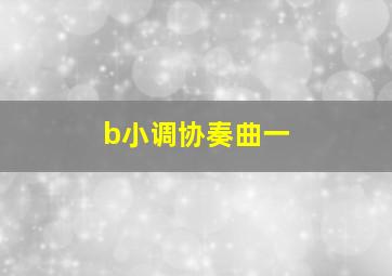 b小调协奏曲一