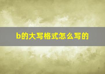 b的大写格式怎么写的