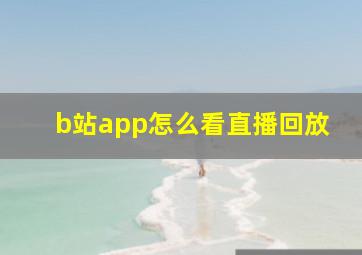 b站app怎么看直播回放